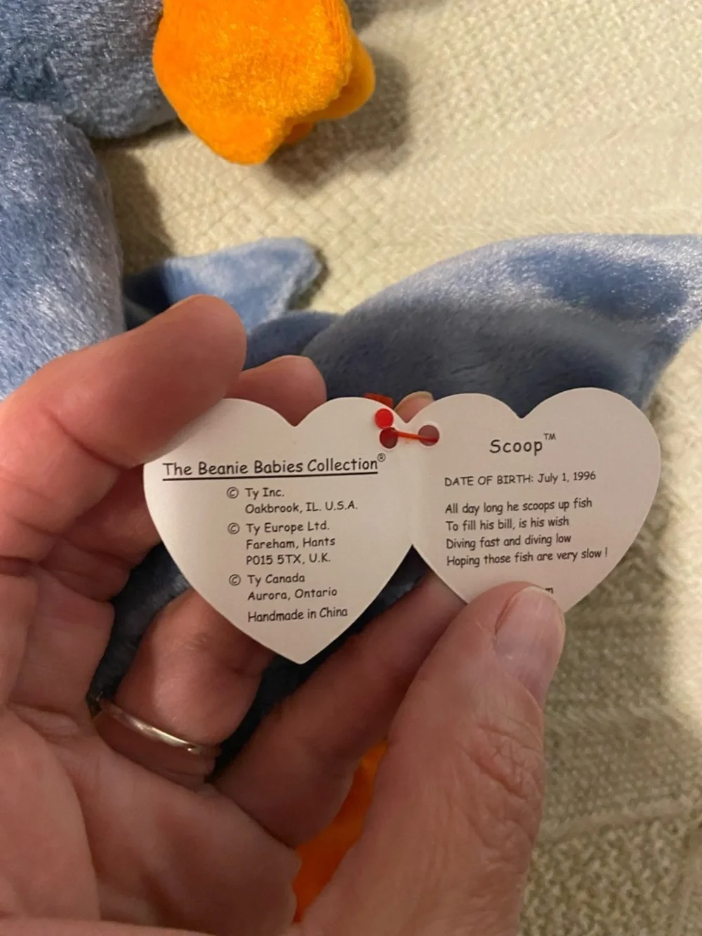 Ty Plush Scoop - Gray and Orange Beaks